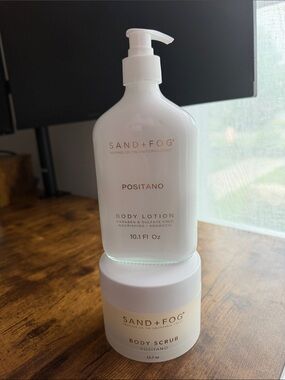 SAND+FOG Positano White Body Scrub & Lotion Set - Nourishing Skincare Duo